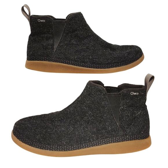 Chaco Revel Chelsea V Core Ankle Boots Black Fleece Pull On Womens US 10 - Picture 1 of 7